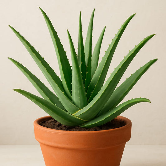 Alovera Plant Sapling + Premium White pot.